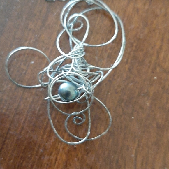 Necklace silver with black pearl - Picture 2 of 2